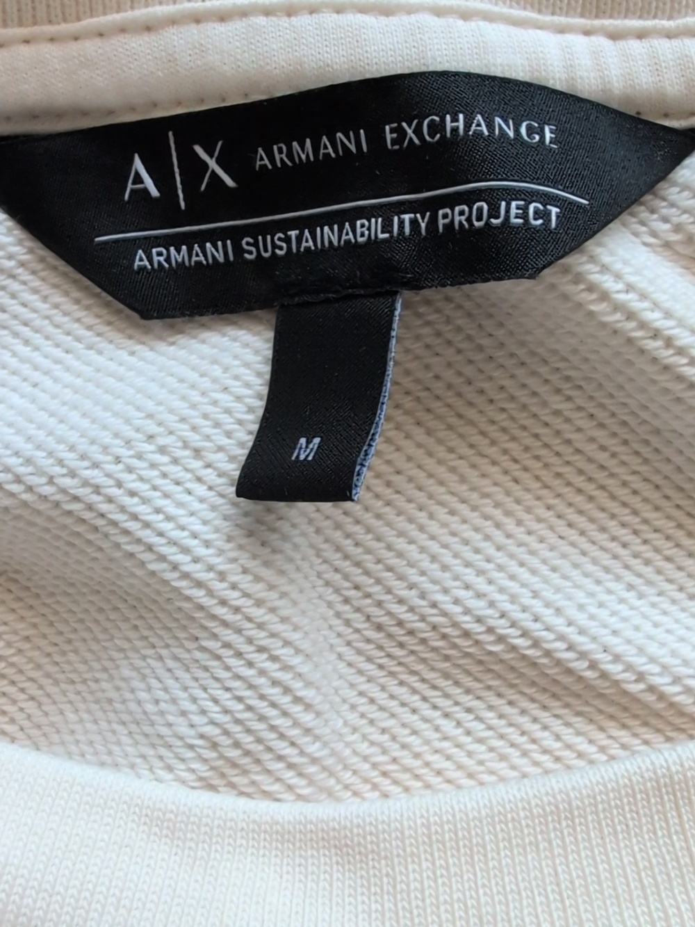 Armani Exchange Cream Logo Sweatshirt With Gold Graphic Medium - Picture 7 of 8